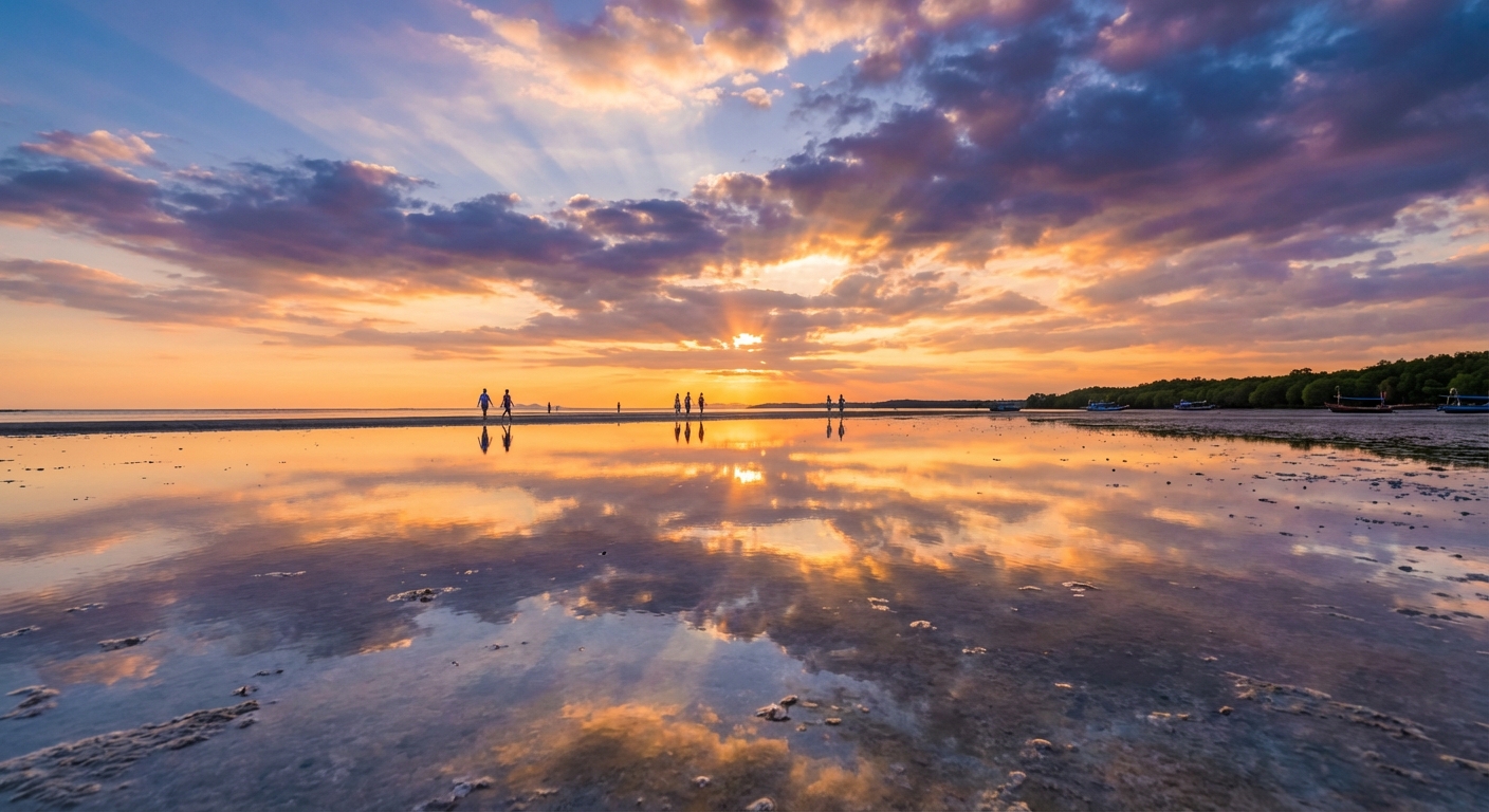 The stunning reflection at Sky Mirror, perfectly captured during low tide.